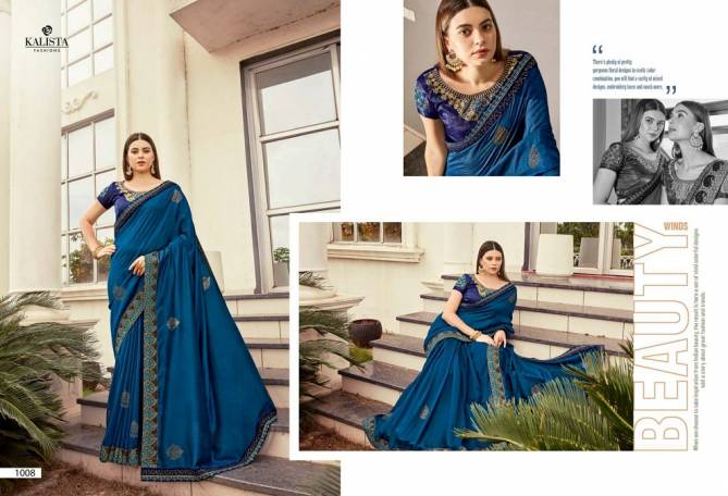 Kalista Alisha 2 New Fancy Designer Festive Wear Vichitra Silk Saree Collection